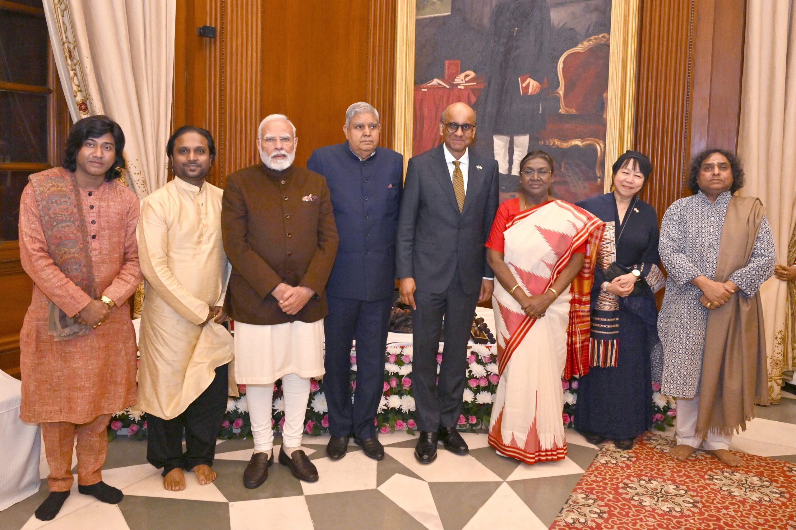 Ritesh Prasanna along Honourable PM, PRESIDENT AND VICE PRESIDENT
